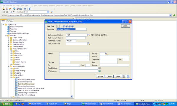 Changed Banks how do I print to the correct GL account resized 600