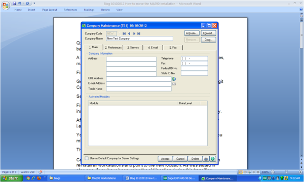 Sage 100 ERP: How to make a backup of your company data