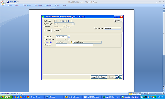 Sage 100 ERP Invoice
