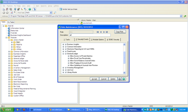 Sage 100 ERP Journal Entry