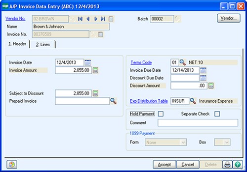 Sage 100 ERP Consultant Accounts Payable V