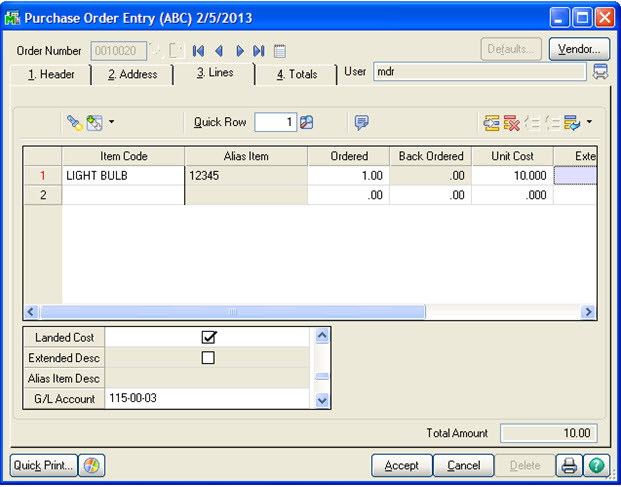 Sage 100 ERP Inventory Alias