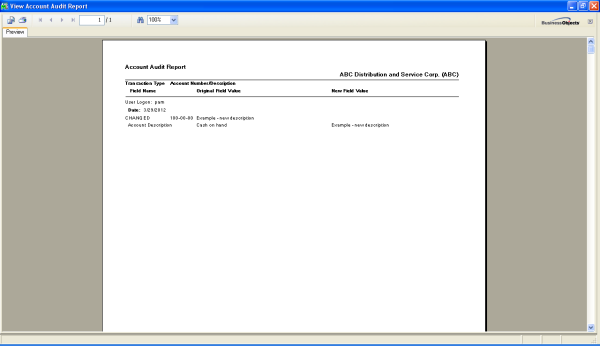 Sage 100 Audit Report