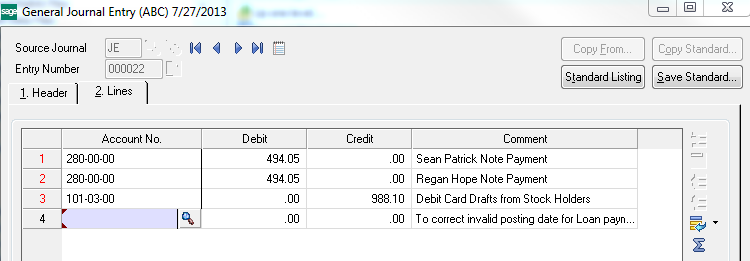 Sage 100 ERP (MAS 90) General Ledger posting 10