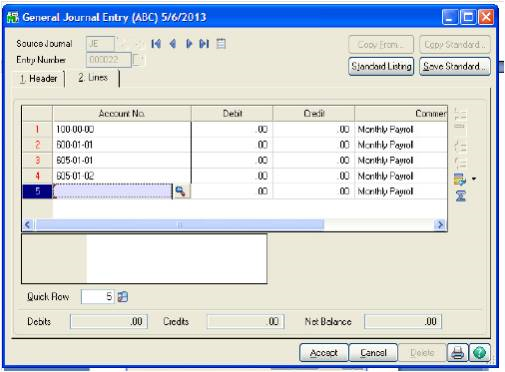 Sage 100 ERP Multiple Standard Journal Entries Step six resized 600