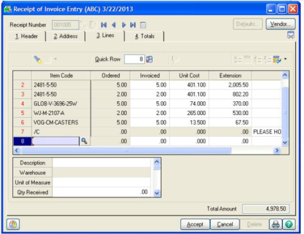 Sage 100 ERP (MAS 90): What is the Receipt of Invoice Task?