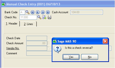 Sage 100 ERP (MAS 90): How to Reverse a Check Posted to Wrong Vendor