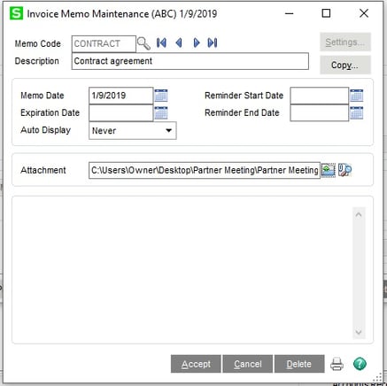 Attach Documents on Invoices in Sage 100 2