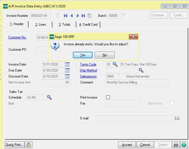 How to Make Sage 100 Accounts Receivable Invoice Adjustments