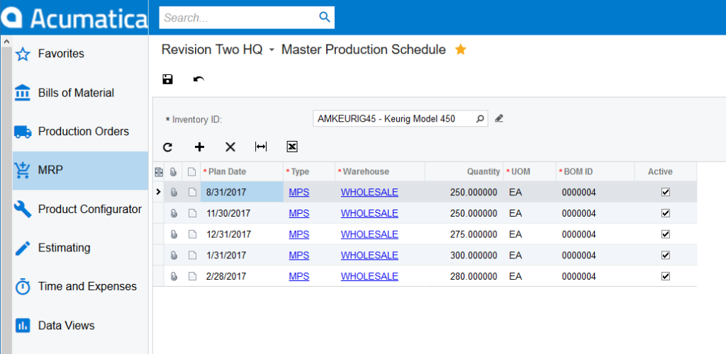 Production Scheduling Software - 3 Steps to Set Up a Master Production Schedule in Acumatica